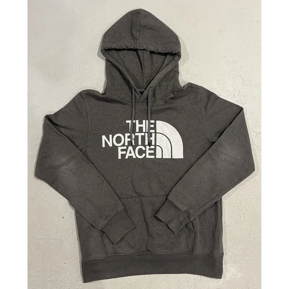 North Face Hoodie Mens Small Gray Sweatshirt Shirt Pullover Graphic‎ Logo